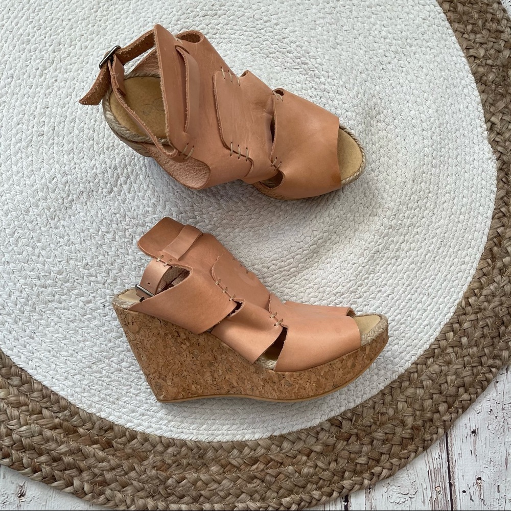 Free people vachetta rose wedge sandals